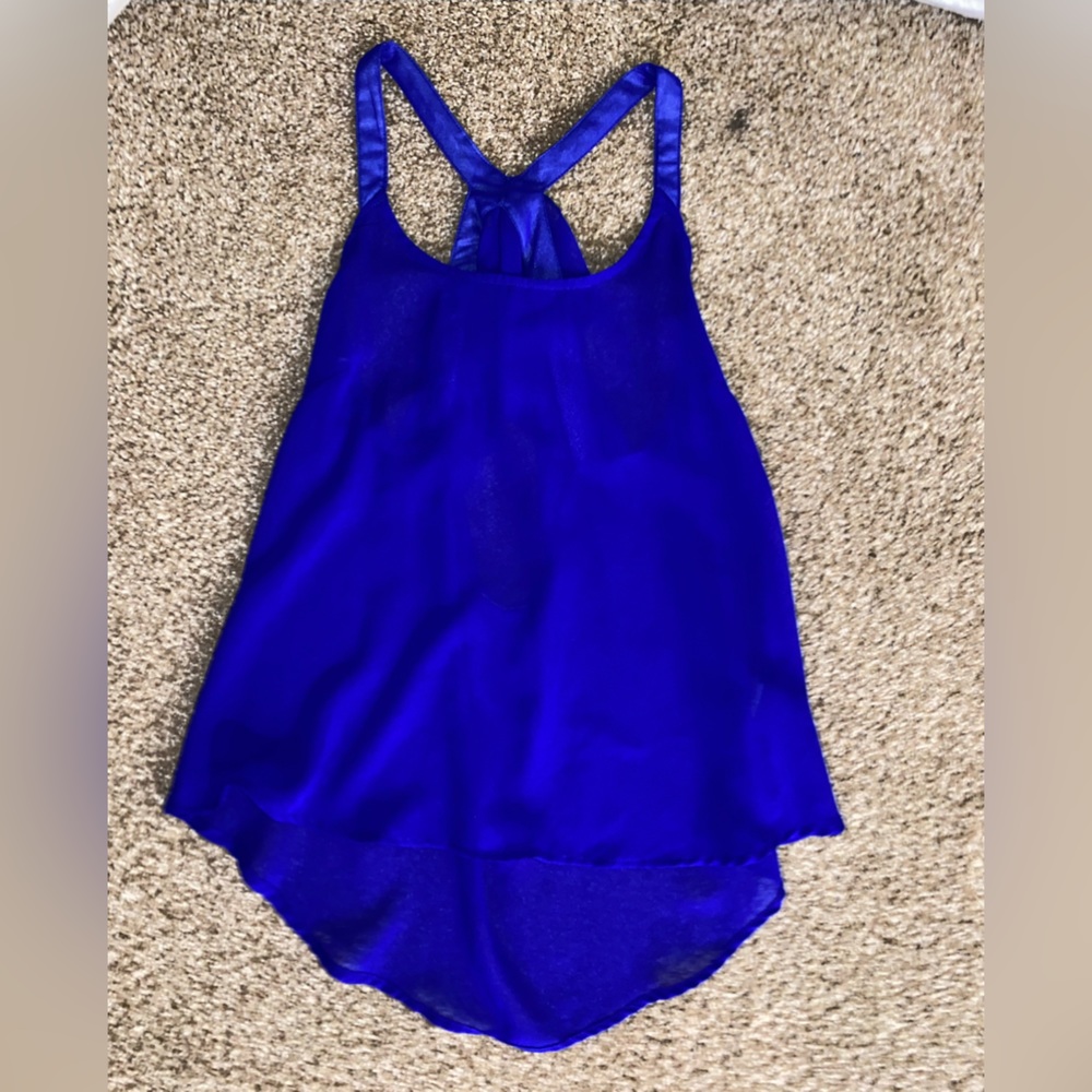 Charlotte Russe royal blue sheer tank.